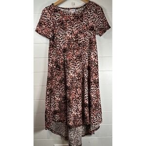 LuLaRoe‎ XXS Leopard Print Pink Animal Print Short Sleeve High Low Dress